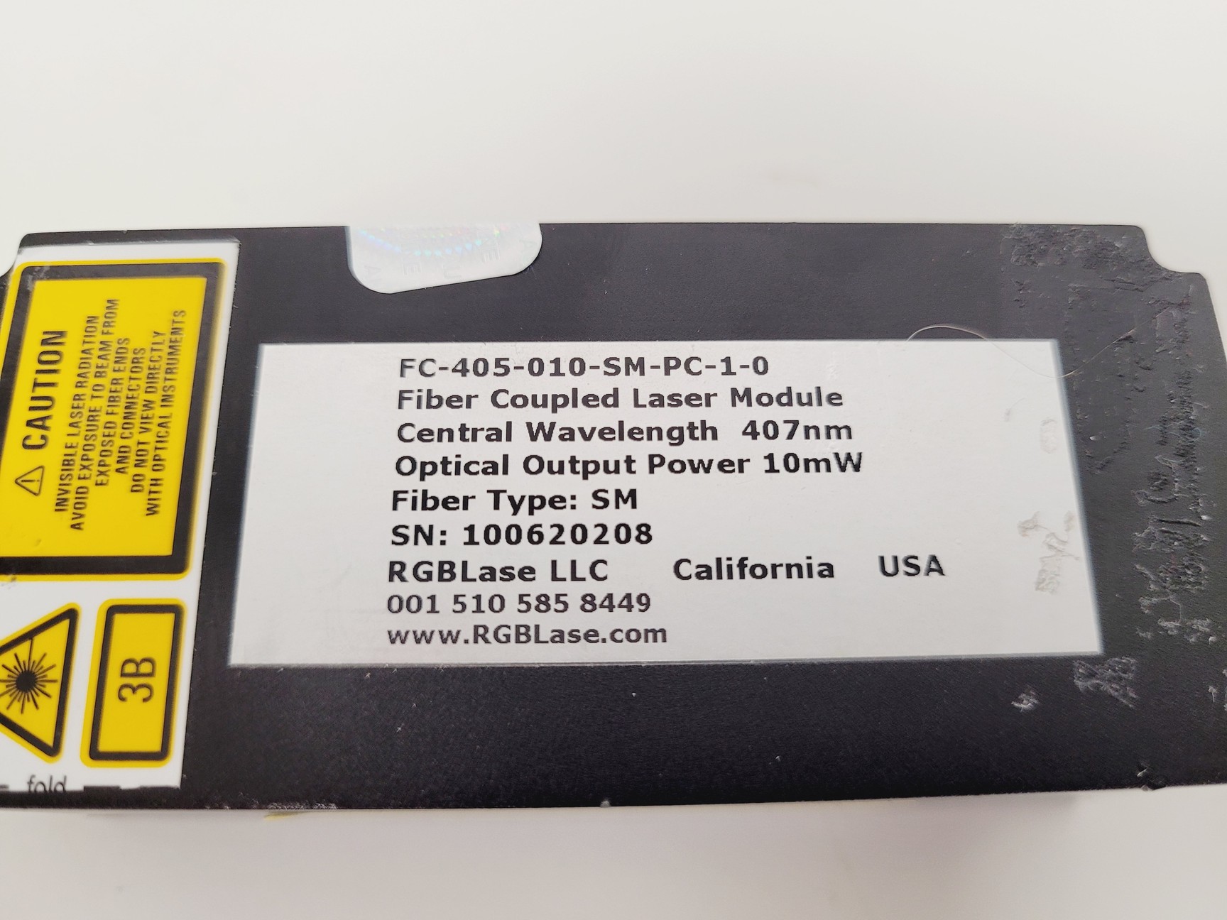 Image of RGBLase Fiber Coupled Laser Module 407nm FC-405-010-SM-PC-1-0