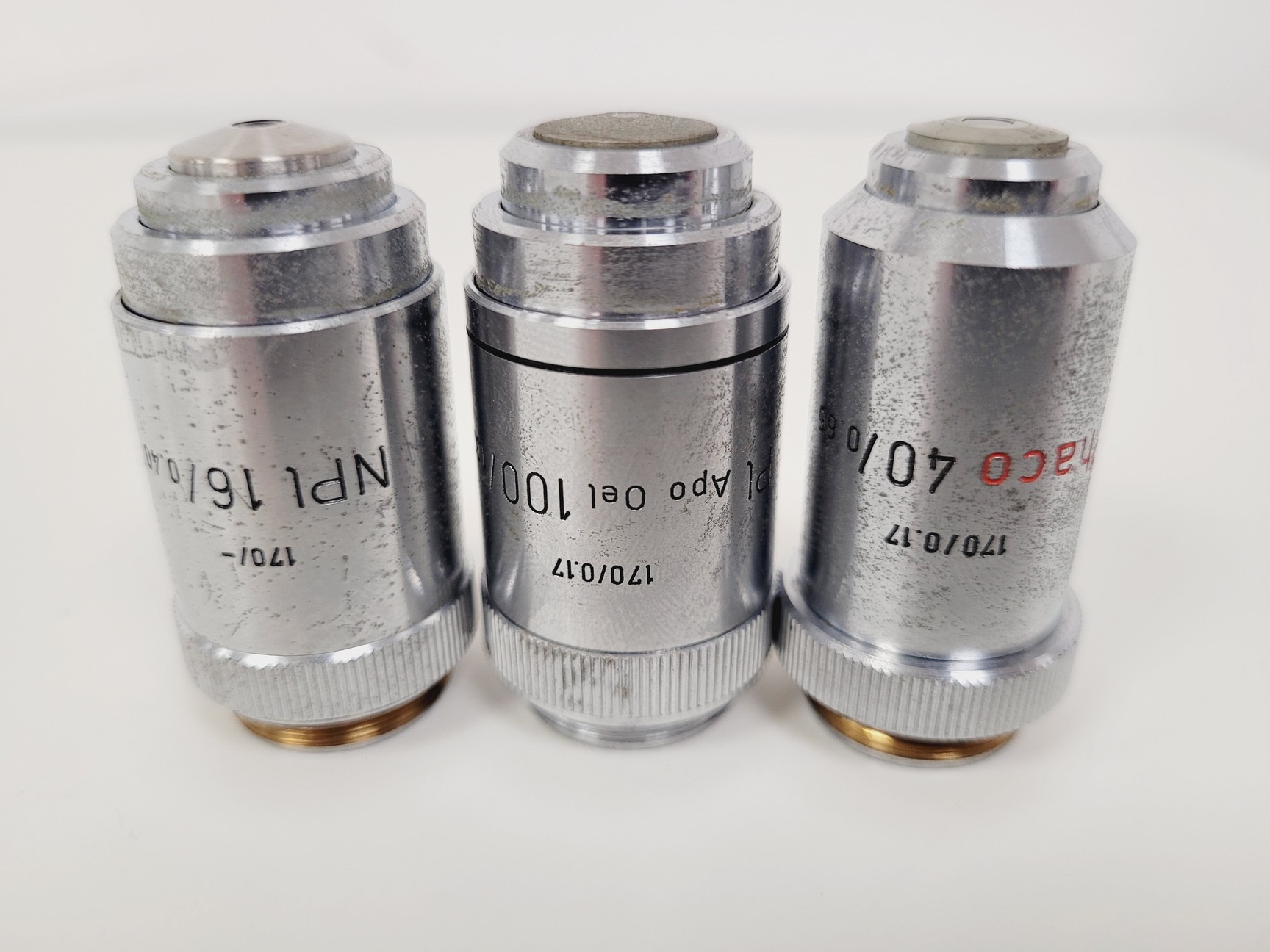 Image of Leitz Dialux Microscope w/ 3 x Objectives Phaco 40x, NPl 16x, Pl Apo Oel 100x