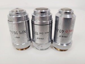 Thumbnail image of Leitz Dialux Microscope w/ 3 x Objectives Phaco 40x, NPl 16x, Pl Apo Oel 100x
