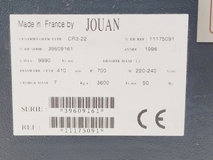Thumbnail image of Jouan CR3-22 Benchtop Centrifuge