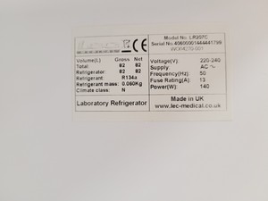Thumbnail image of LEC LR207C Medical Fridge Lab
