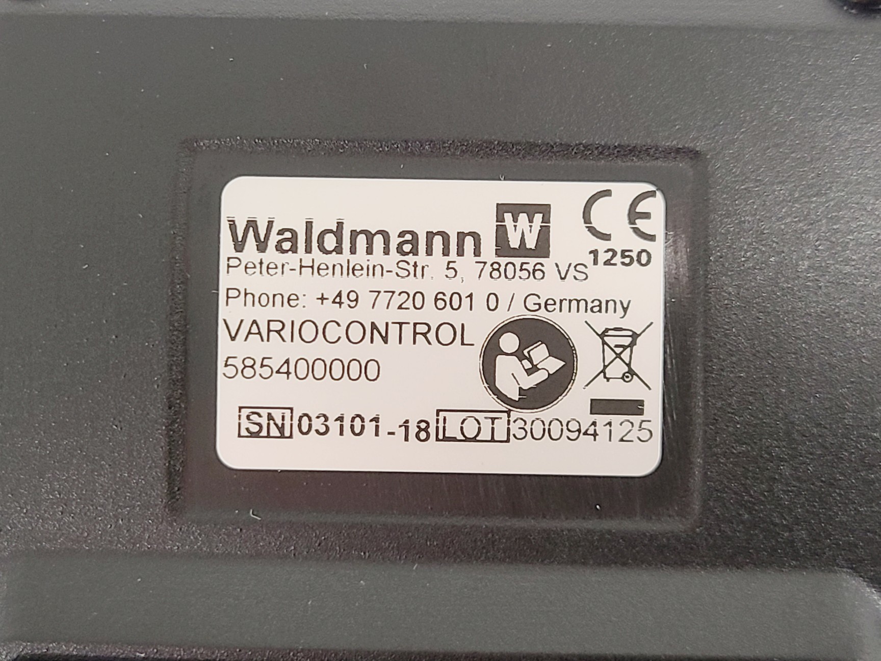 Image of Waldmann Variocontrol UV / VIS / PDT Meter