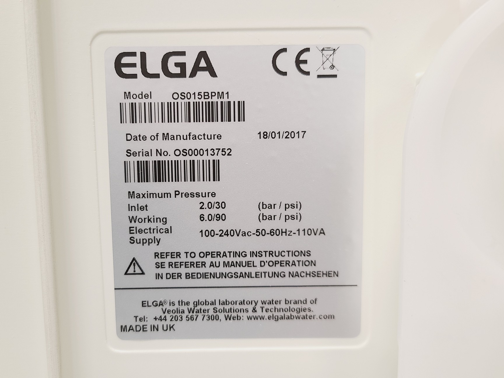 Image of ELGA PURELAB Option DV 35 Water Purifier
