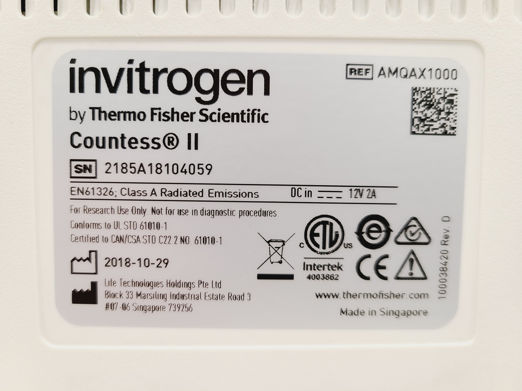 Image of Invitrogen Countess II Automated Cell Counter - Spares/Repair Lab