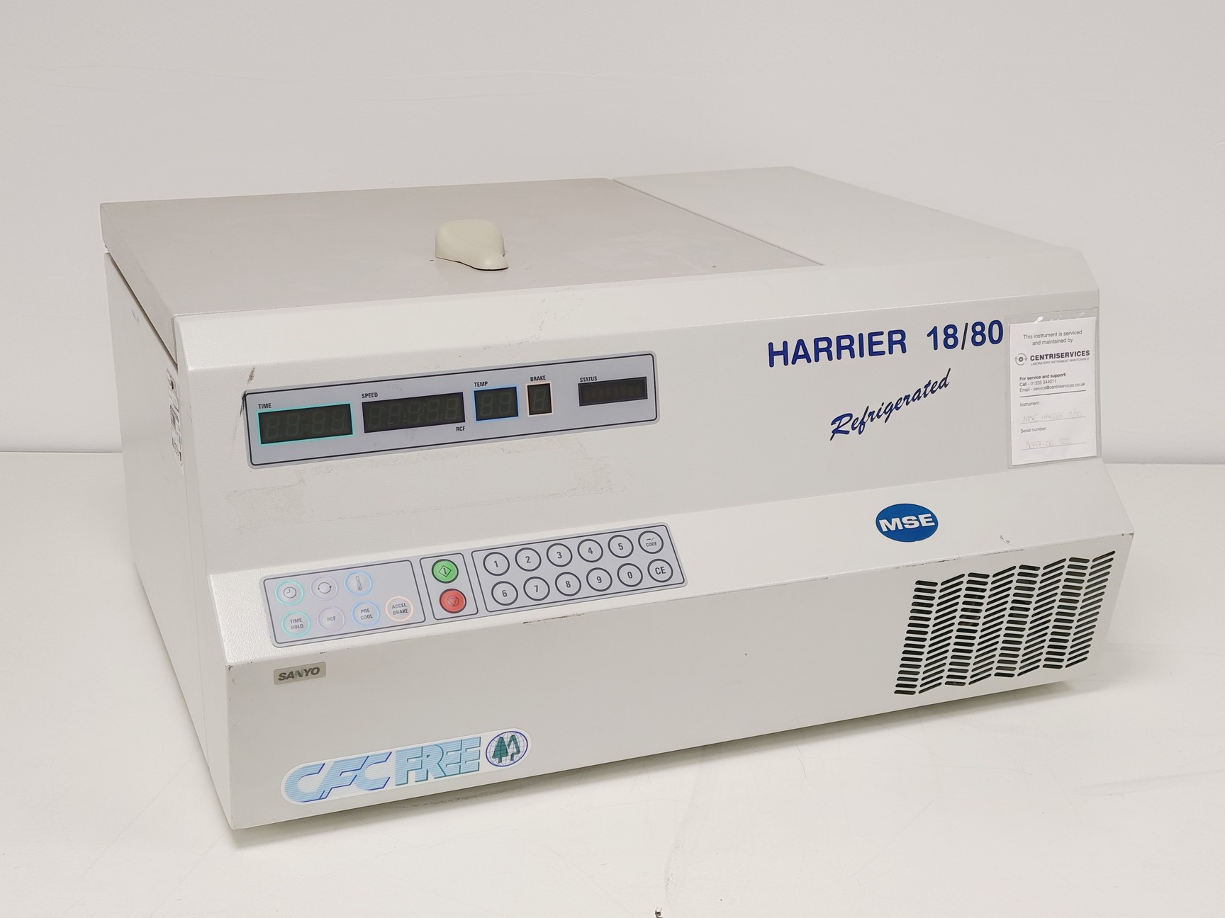 Image of Sanyo MSE Harrier 18/80 Refrigerated Centrifuge - MSB080.CR1.K S/R Lab