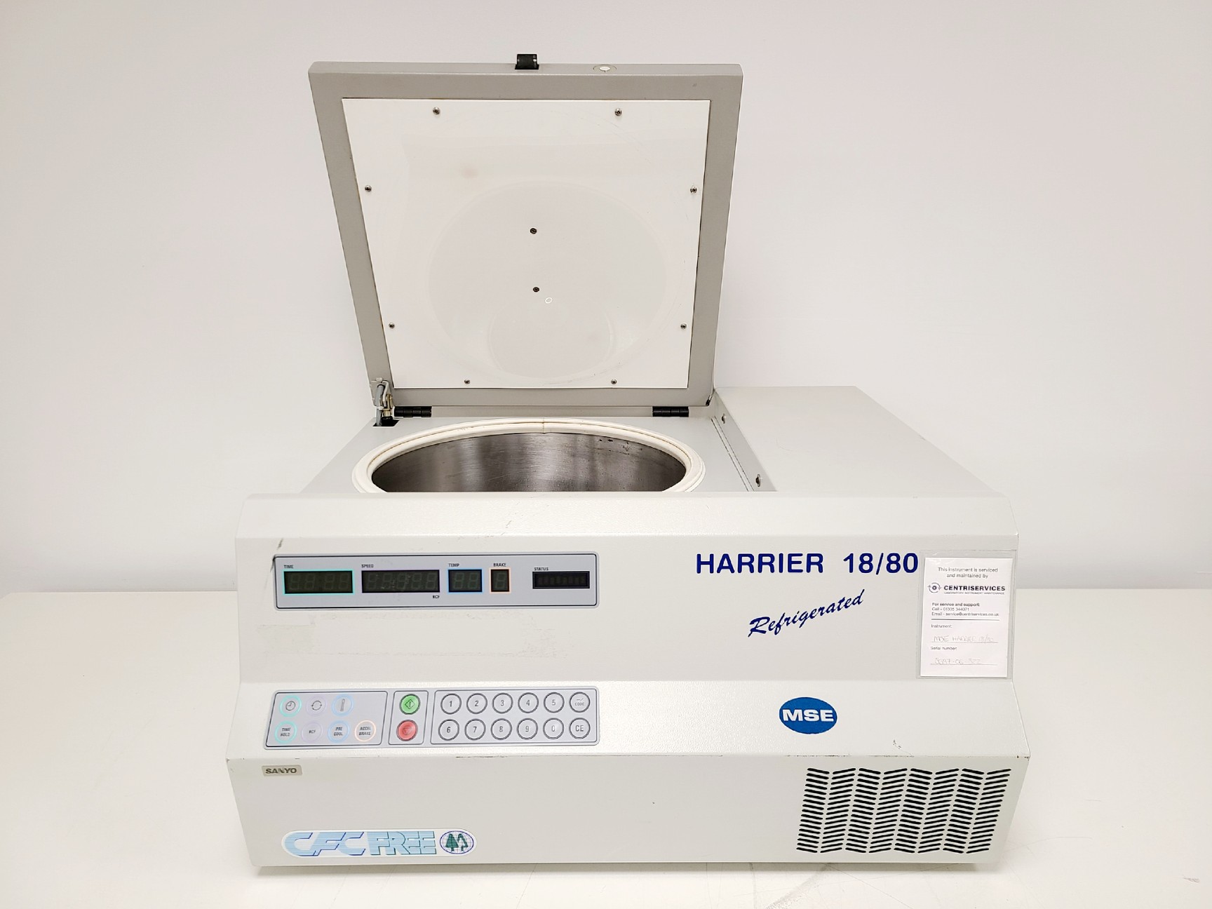 Image of Sanyo MSE Harrier 18/80 Refrigerated Centrifuge - MSB080.CR1.K S/R Lab