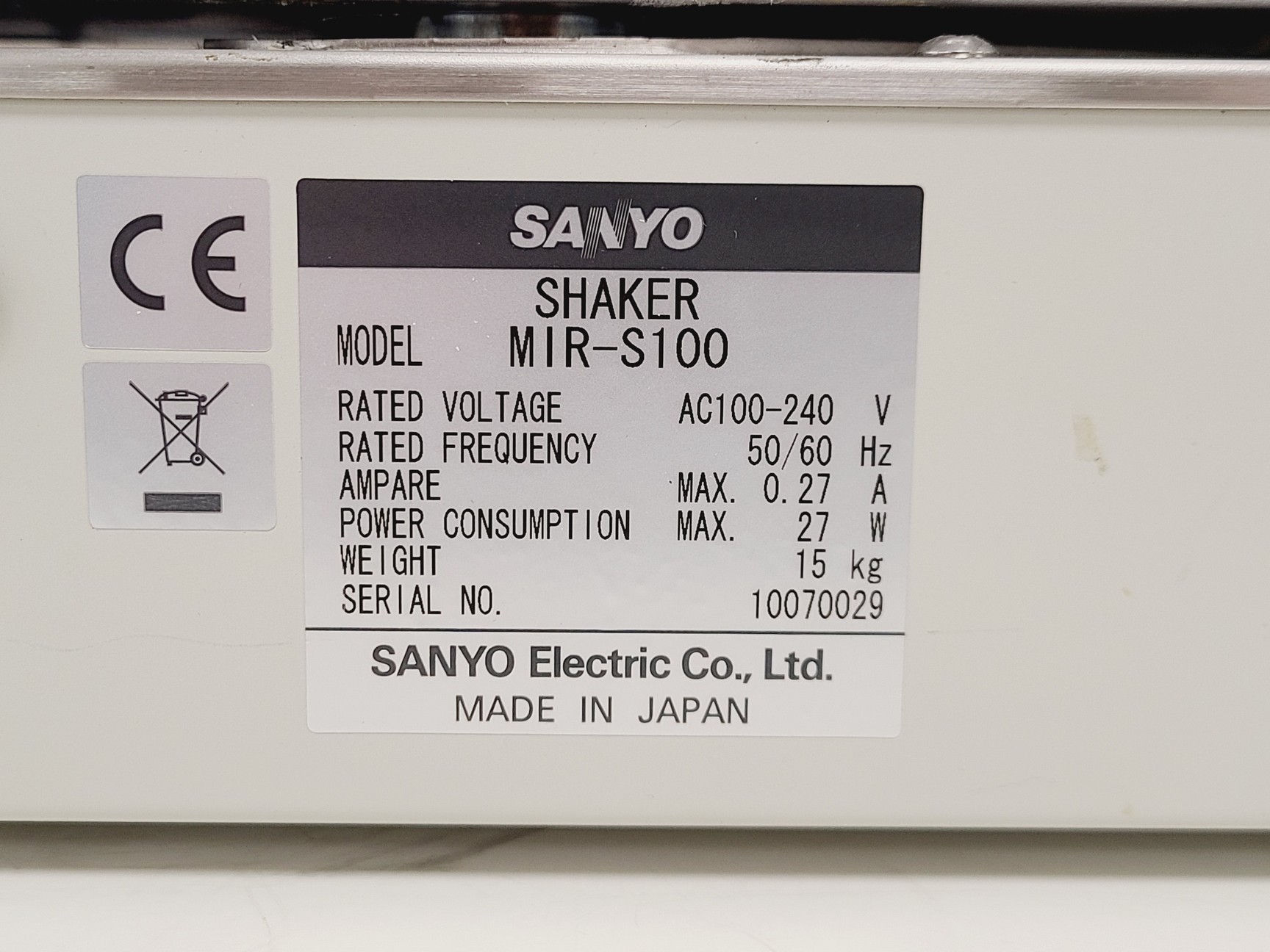 Image of Sanyo Orbital Shaker - MIR-S100 Lab
