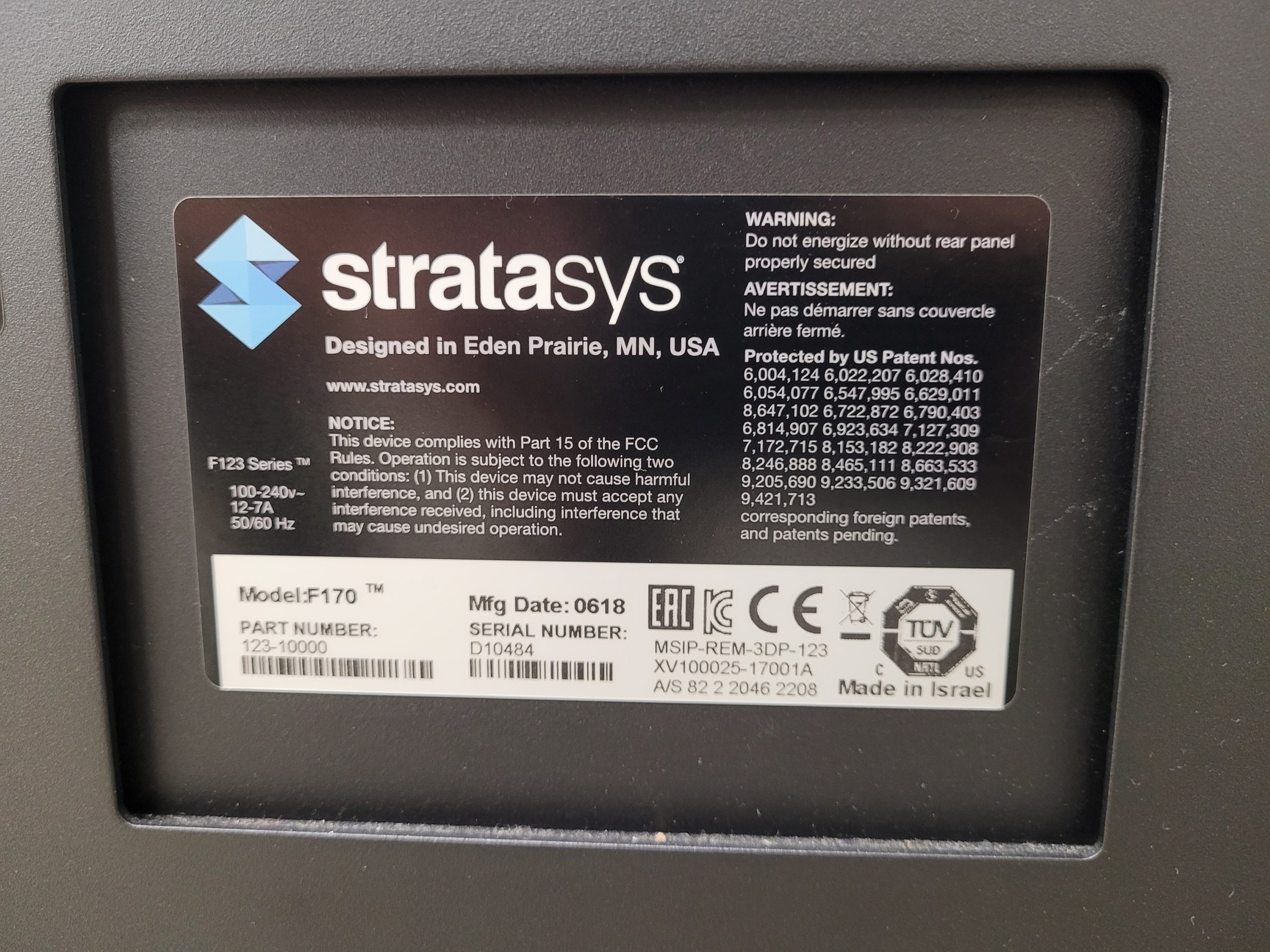 Image of Stratasys F170 3D Printer