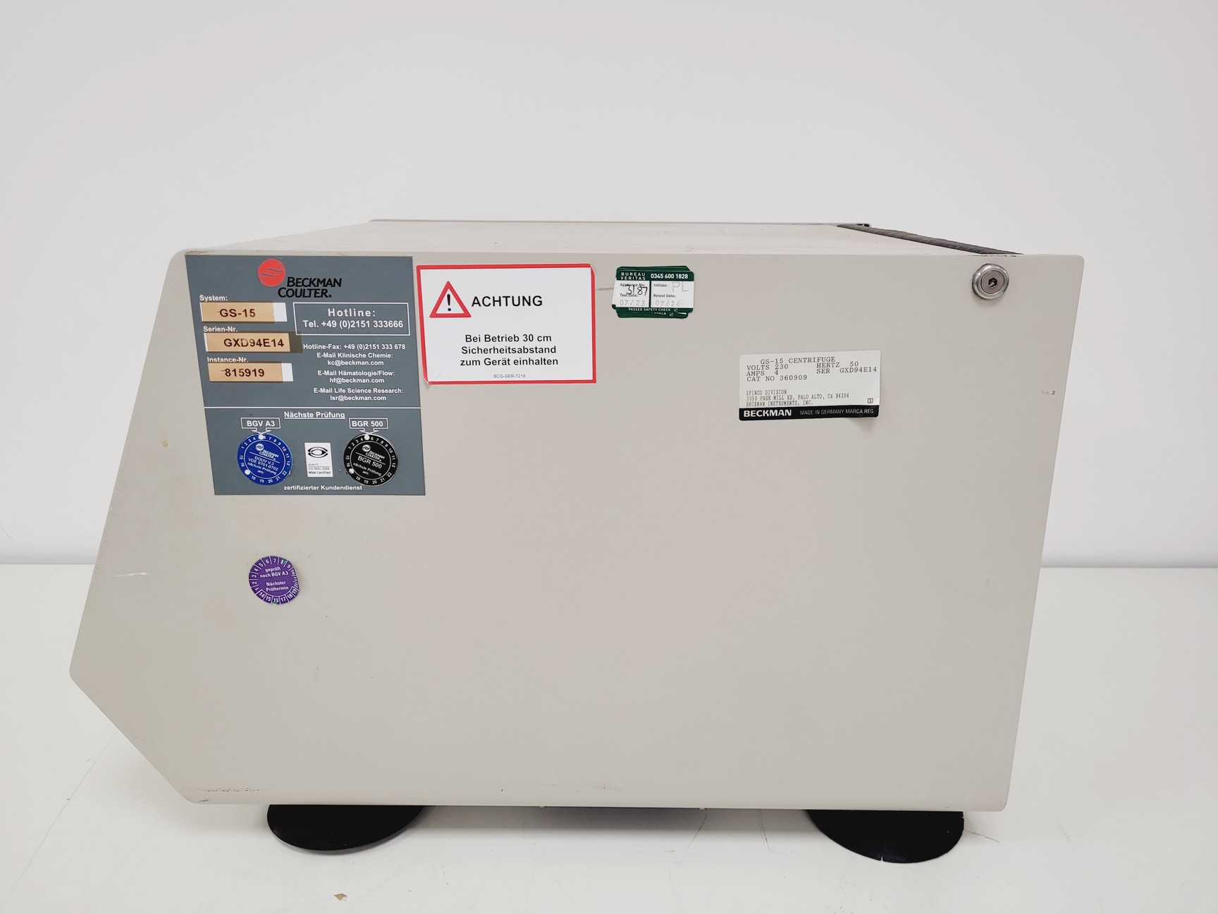 Image of Beckman GS-15 Benchtop Centrifuge 