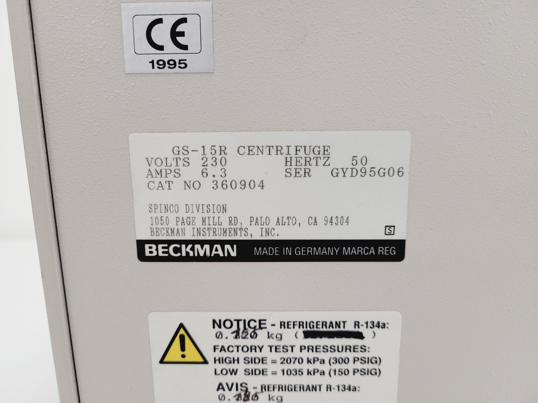 Image of Beckman GS-15R Benchtop Centrifuge w/ F3602 Fixed-Angle Rotor Lab