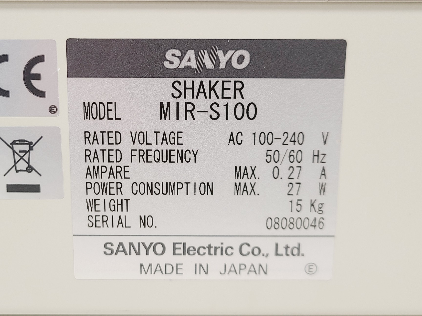 Image of Sanyo Orbital Shaker MIR-S100 Lab