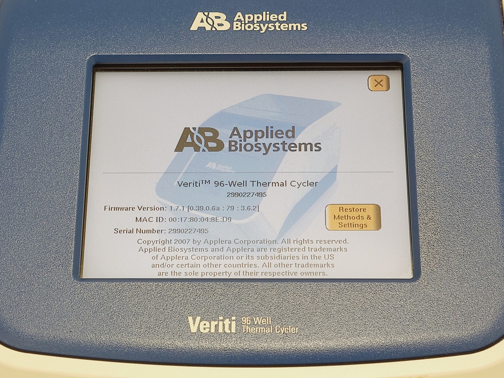 Image of Applied Biosystems Veriti 96 Well Thermal Cycler