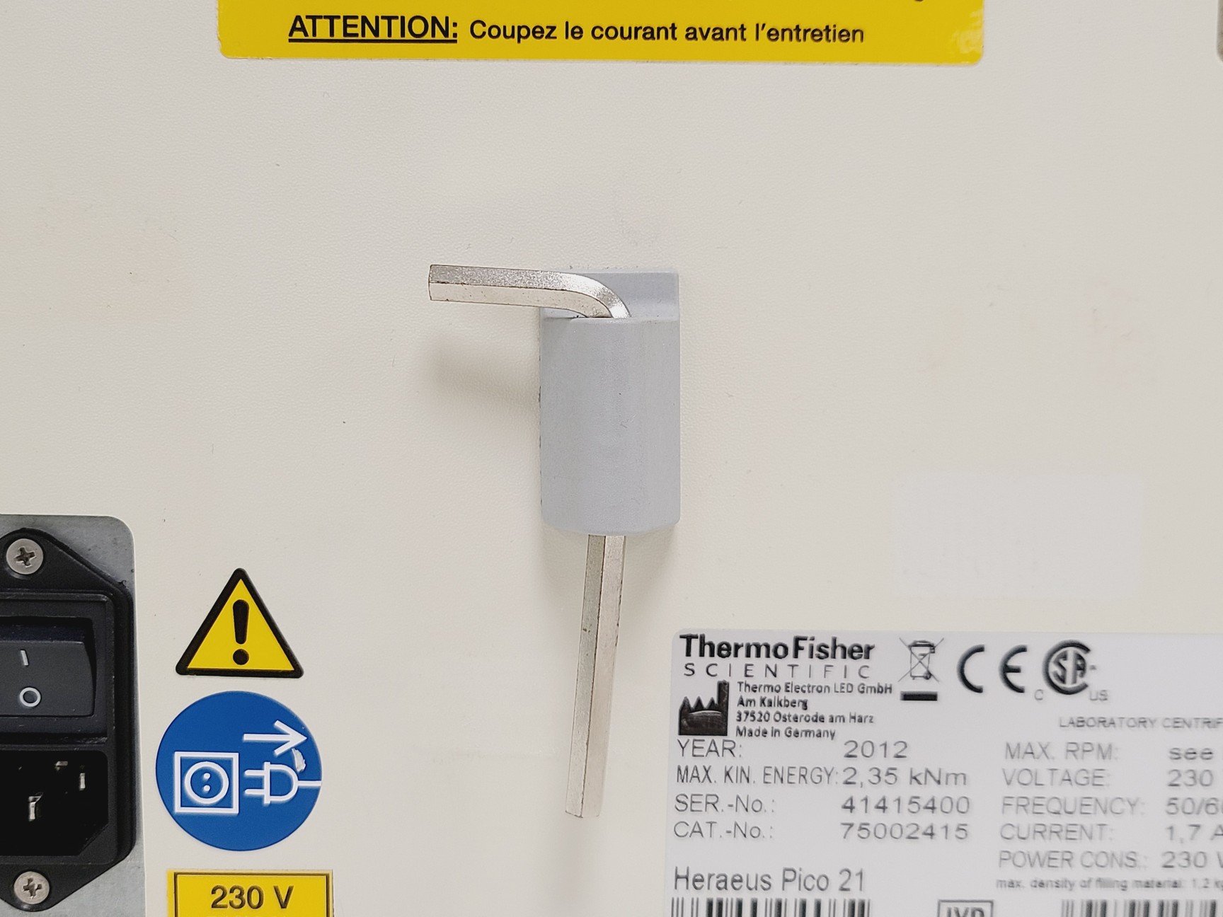 Image of Thermo Fisher Heraeus Pico 21 Centrifuge w/ 75003424 Rotor Lab