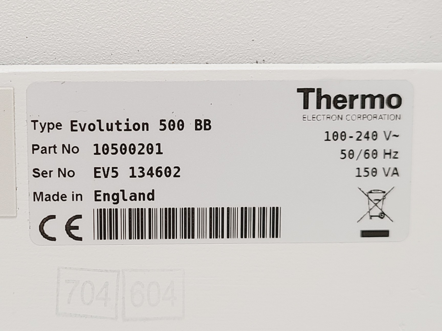 Image of Thermo Electron Corporation Evolution 500 BB UV-Visible Spectrophotometer