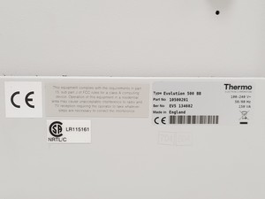 Thumbnail image of Thermo Electron Corporation Evolution 500 BB UV-Visible Spectrophotometer
