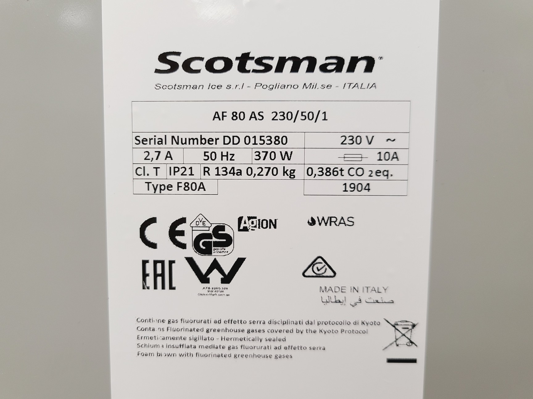 Image of Scotsman AF 80 Laboratory Ice Machine Spares/Repair Lab