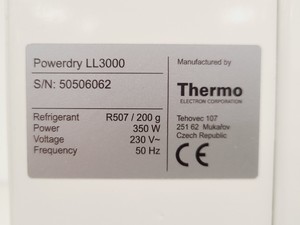 Thumbnail image of Thermo Electron Corporation Heto PowerDry LL3000 Freeze Dryer Spares/Repair Lab