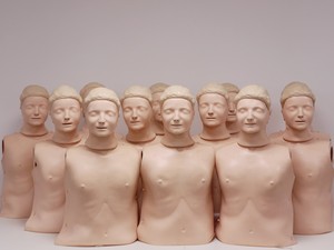 Thumbnail image of 12x Laerdal Rususci Anne Torso Manikins w/ 5 x 20 Hypaguard Face Shields