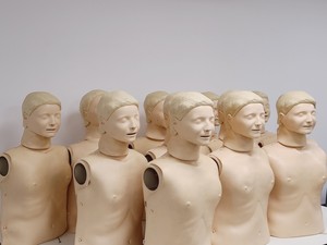 Thumbnail image of 12x Laerdal Rususci Anne Torso Manikins w/ 5 x 20 Hypaguard Face Shields