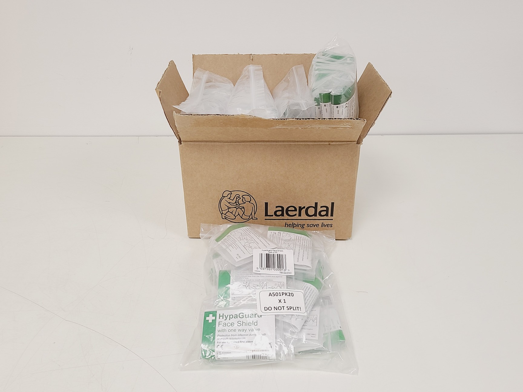 Image of 12x Laerdal Rususci Anne Torso Manikins w/ 5 x 20 Hypaguard Face Shields