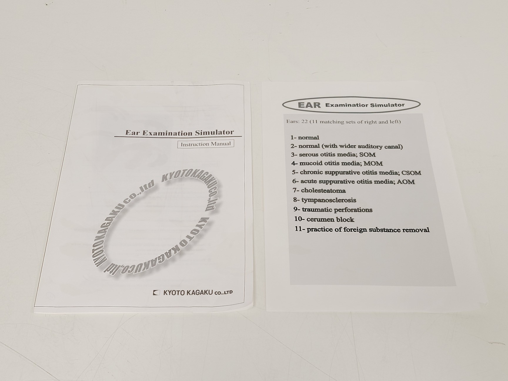 Image of Kyoto Kagaku Ear Examination Simulator Kit w/ 11 Matching Sets of Ear Models