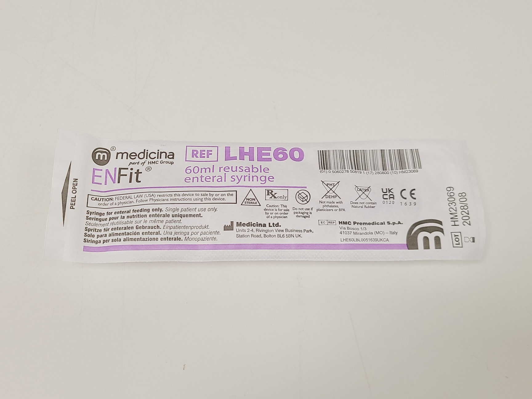 Image of Job Lot of New Medicina ENFit LHE60 60ml Reusable Enteral Syringes
