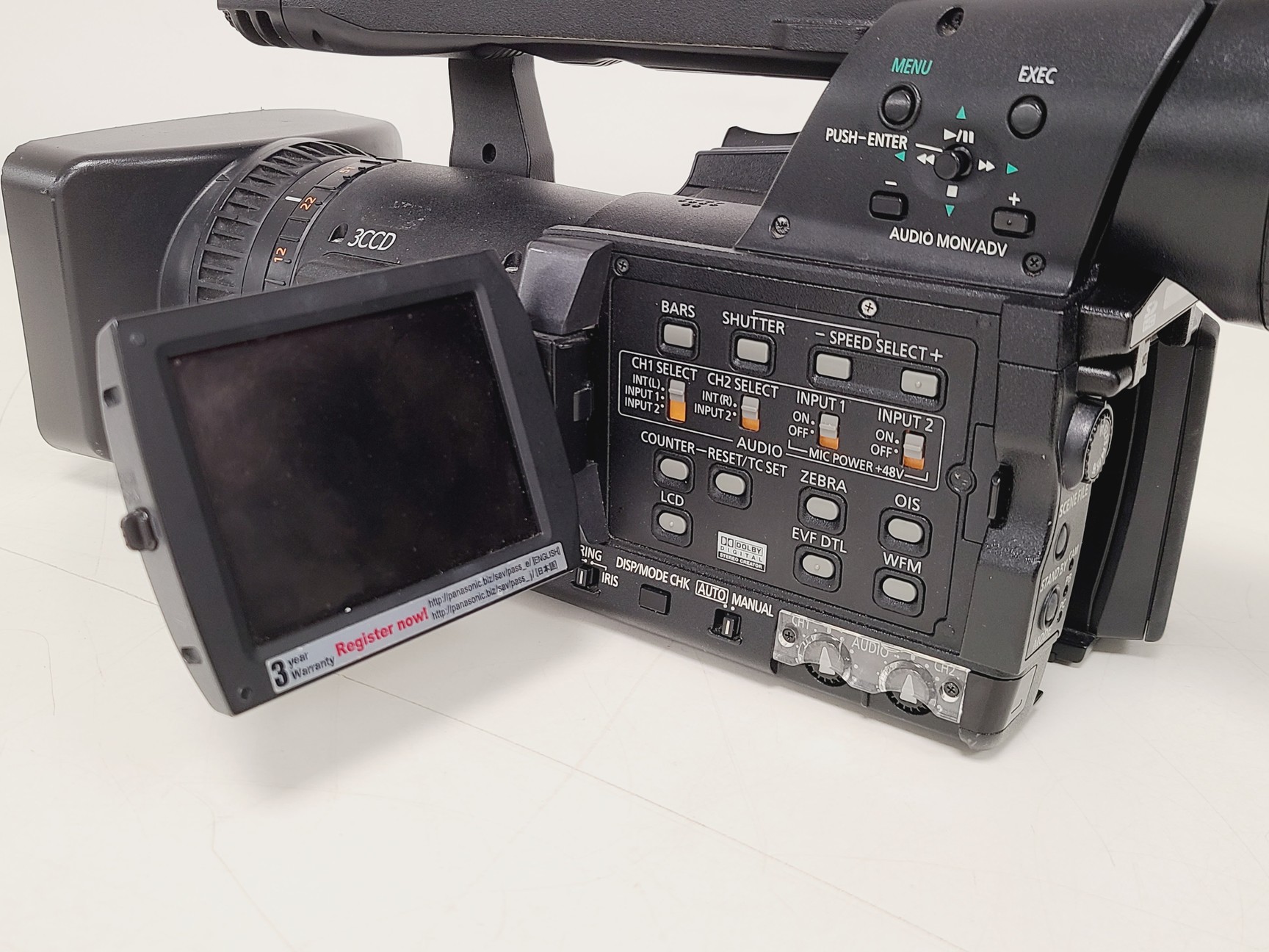 Image of Panasonic AG-HMC151E - AVCCAM 3CCD Camcorder w/ 3 Batteries & 2 Chargers