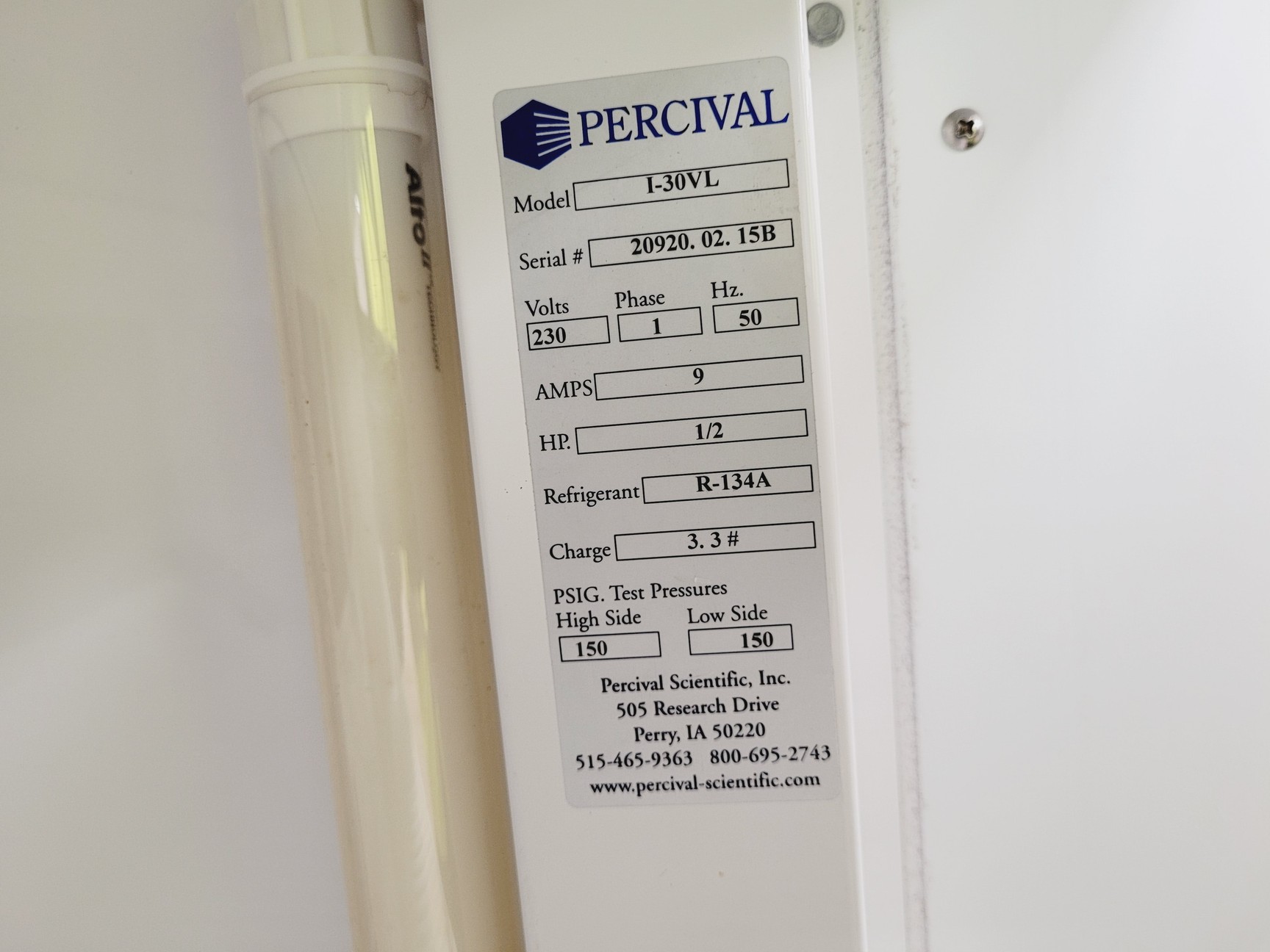 Image of Percival I-30VL Floor Standing Growth Chamber S/R Laboratory