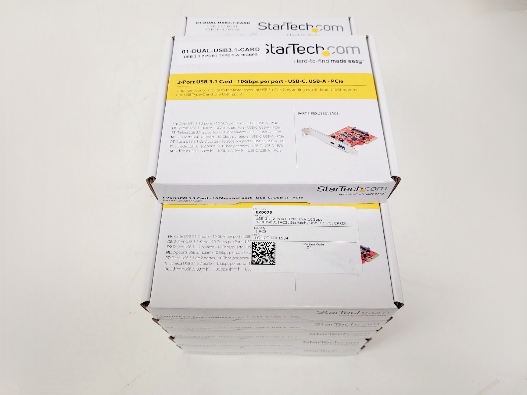 Image of Job Lot of 11 x Startech.com 2-Port USB 3.1 Card USB-C, USB-A - PCle