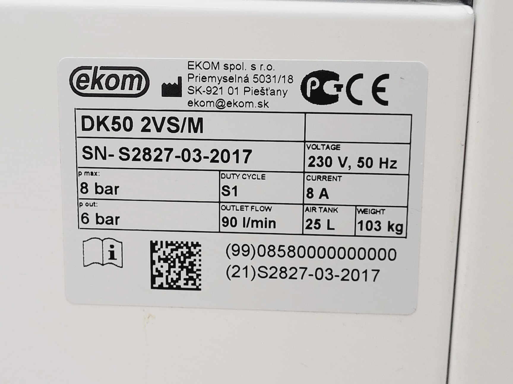 Image of Ekom DK50 2VS/M Air Compressor W/ Enclosure