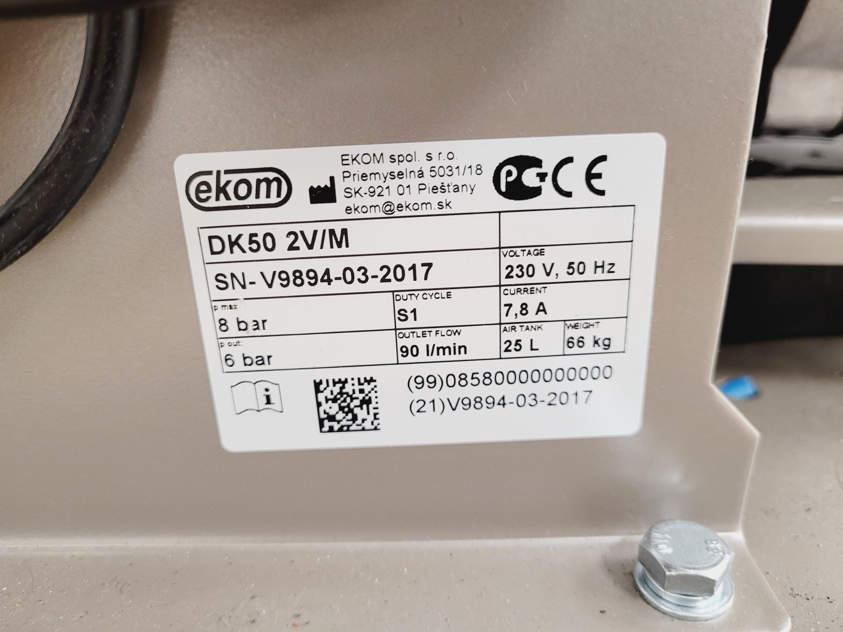 Image of Ekom DK50 2VS/M Air Compressor W/ Enclosure