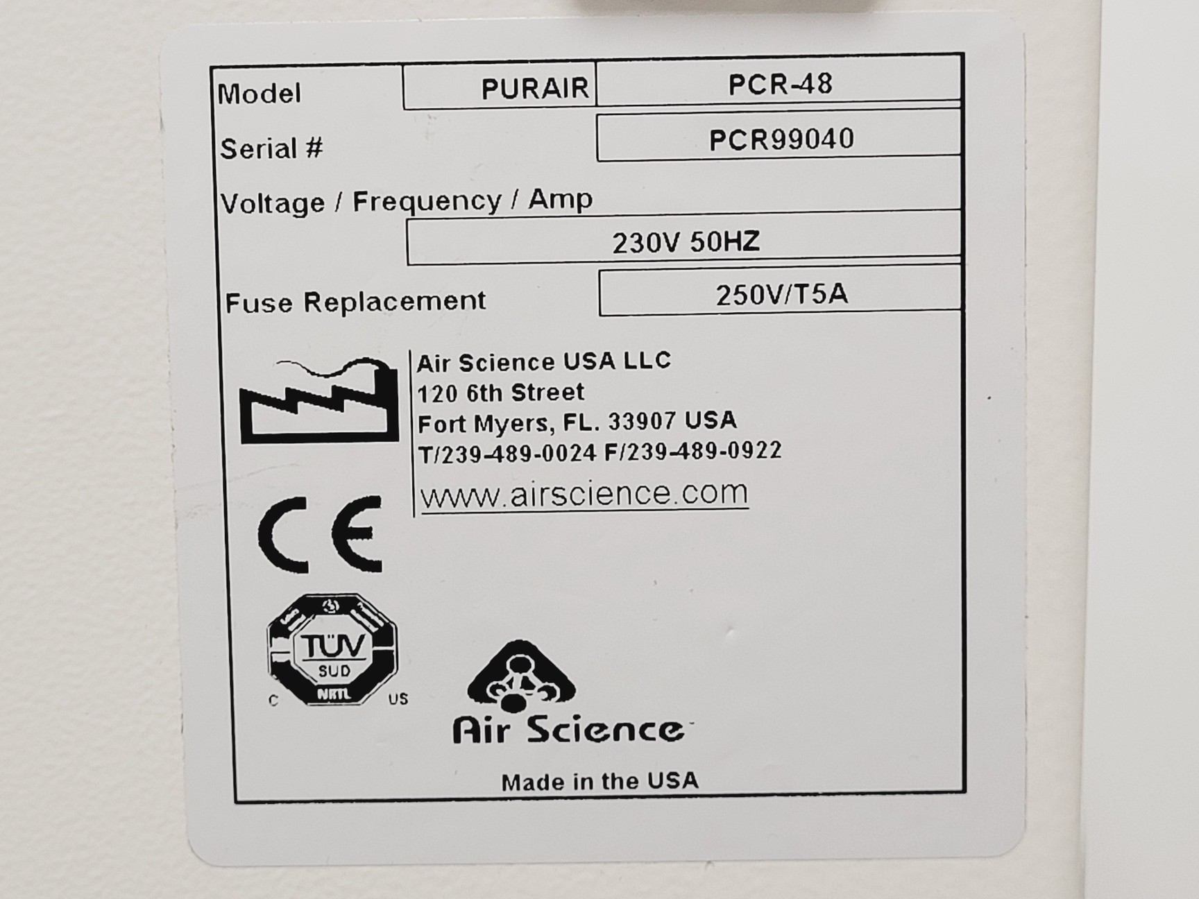 Image of Air Science Purair Laminar Flow Cabinet PCR-48 Lab