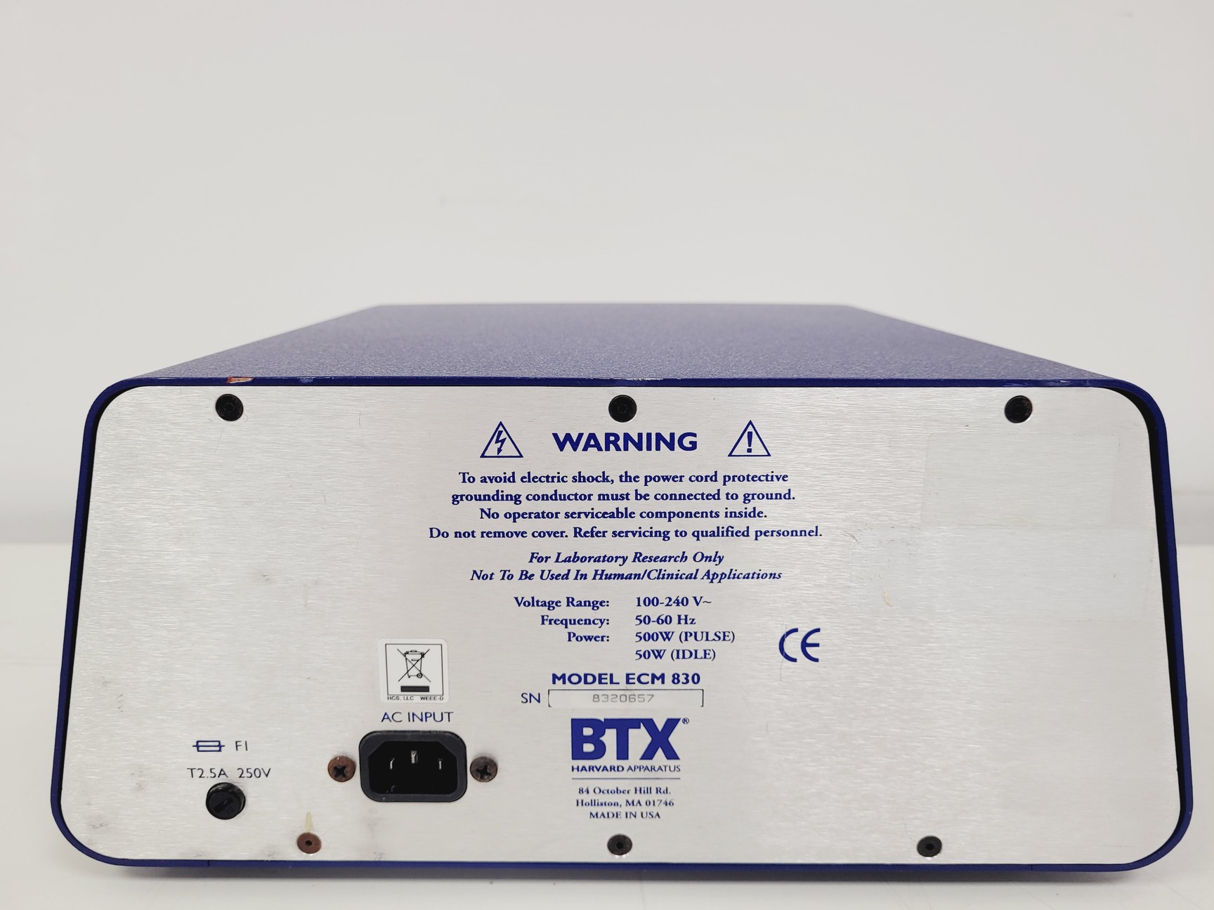 Image of BTX Havard Apparatus ECM 830 Electro Square Porator W/ 630B Safety Stand