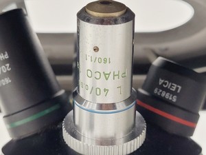 Thumbnail image of Leica DMIL 090-131-00.1 Microscope Body w/ 4 Objectives + Eye pieces