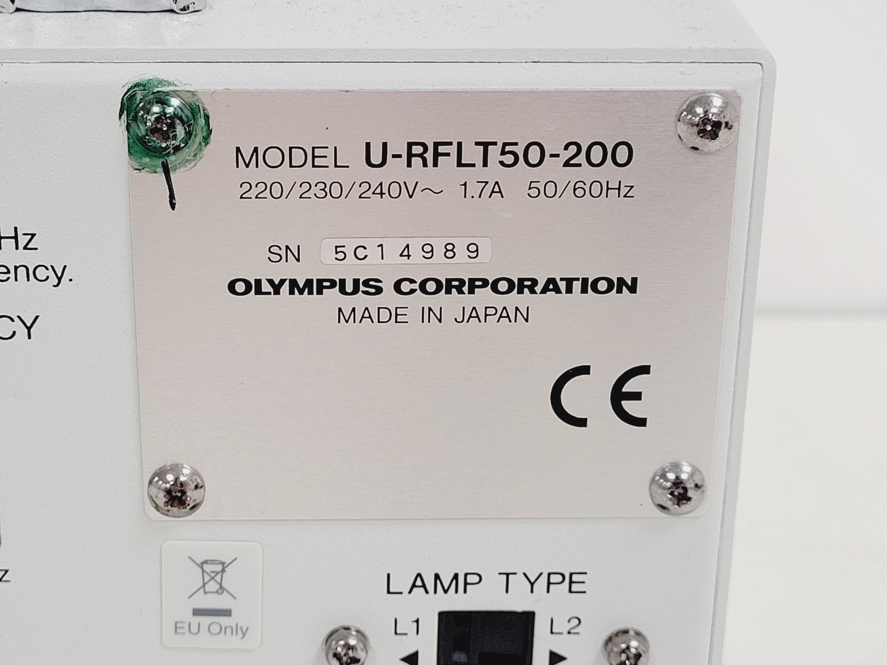 Image of Olympus U-LH50HG 50W HBO Mercury Burner Lamphouse W/ Olympus U-RFLT50 PSU