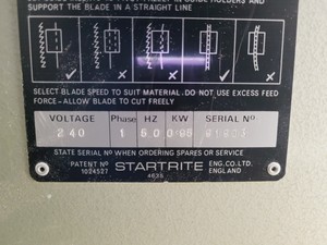 Thumbnail image of Startrite 14-S-5 Vertical Bandsaw
