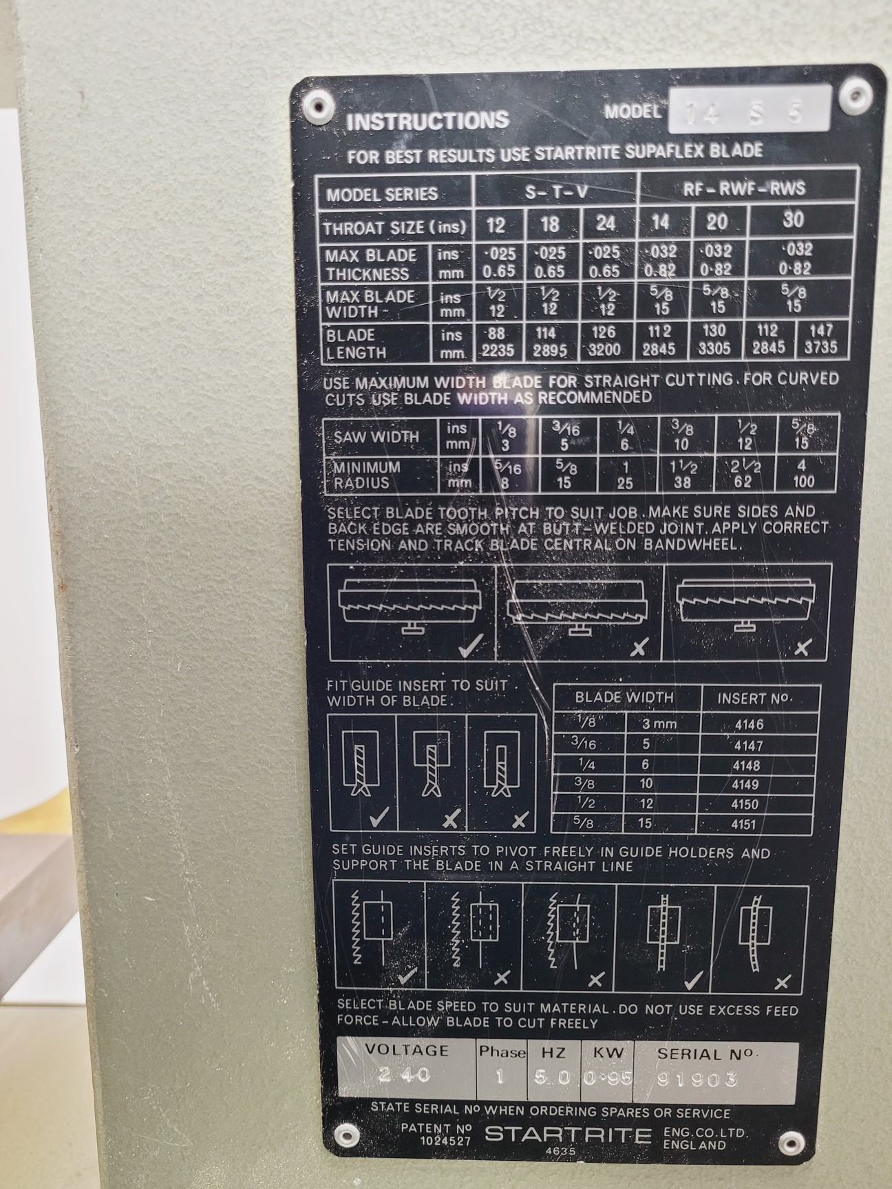 Image of Startrite 14-S-5 Vertical Bandsaw