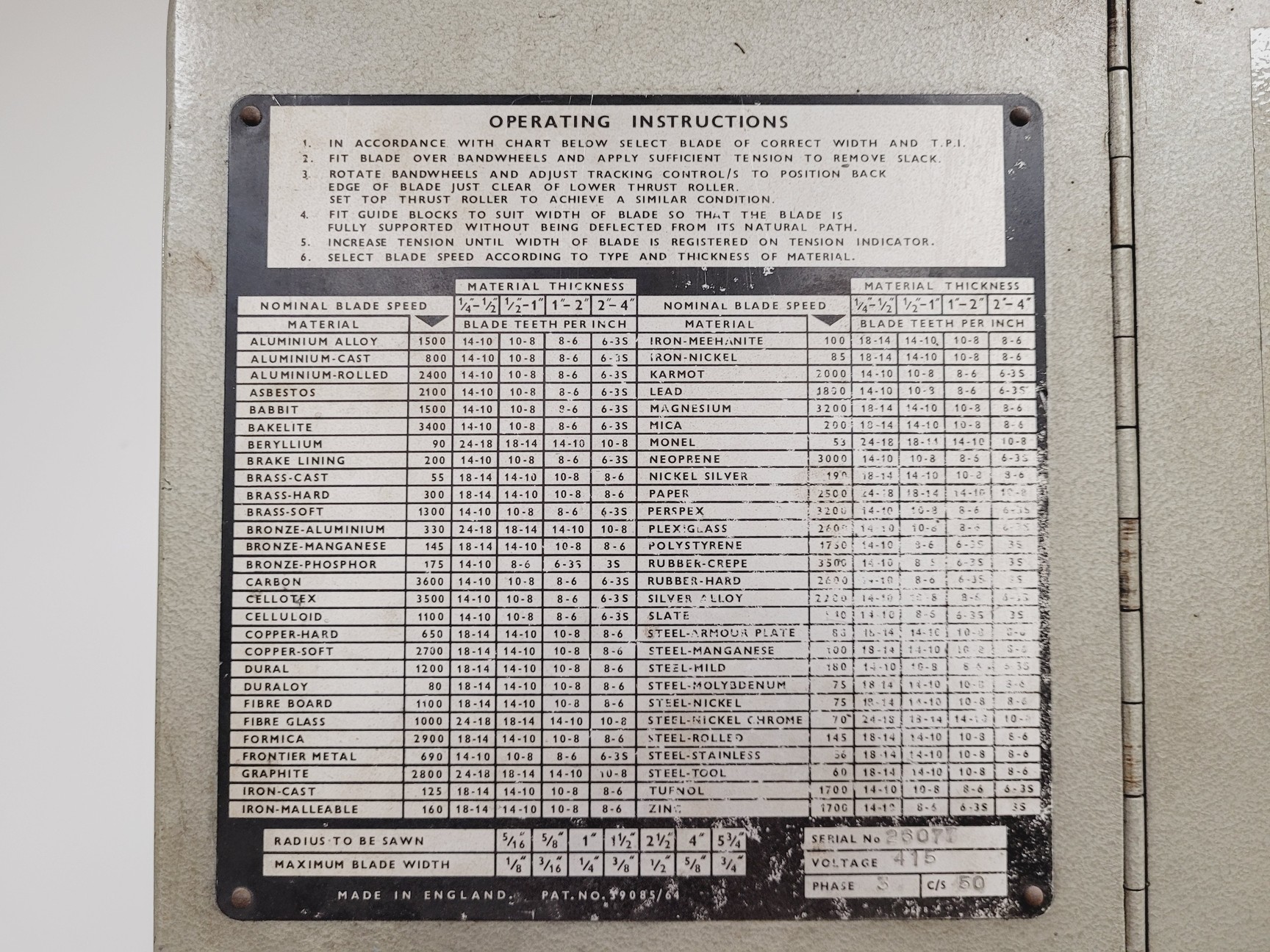 Image of Startrite 314H Vertical Bandsaw 152x91x184 cm LxWxH 
