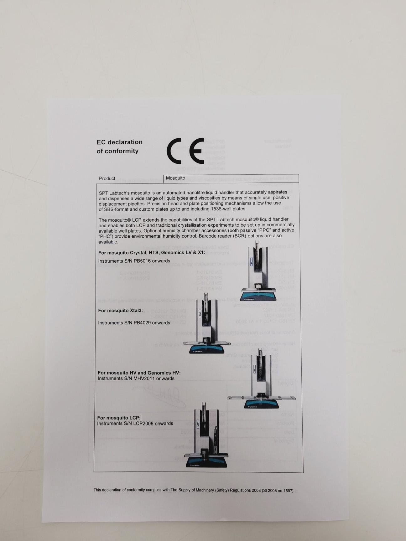 Image of SPTLabTech Mosquito LCP Liquid Handling System with Humidity Chamber & Software