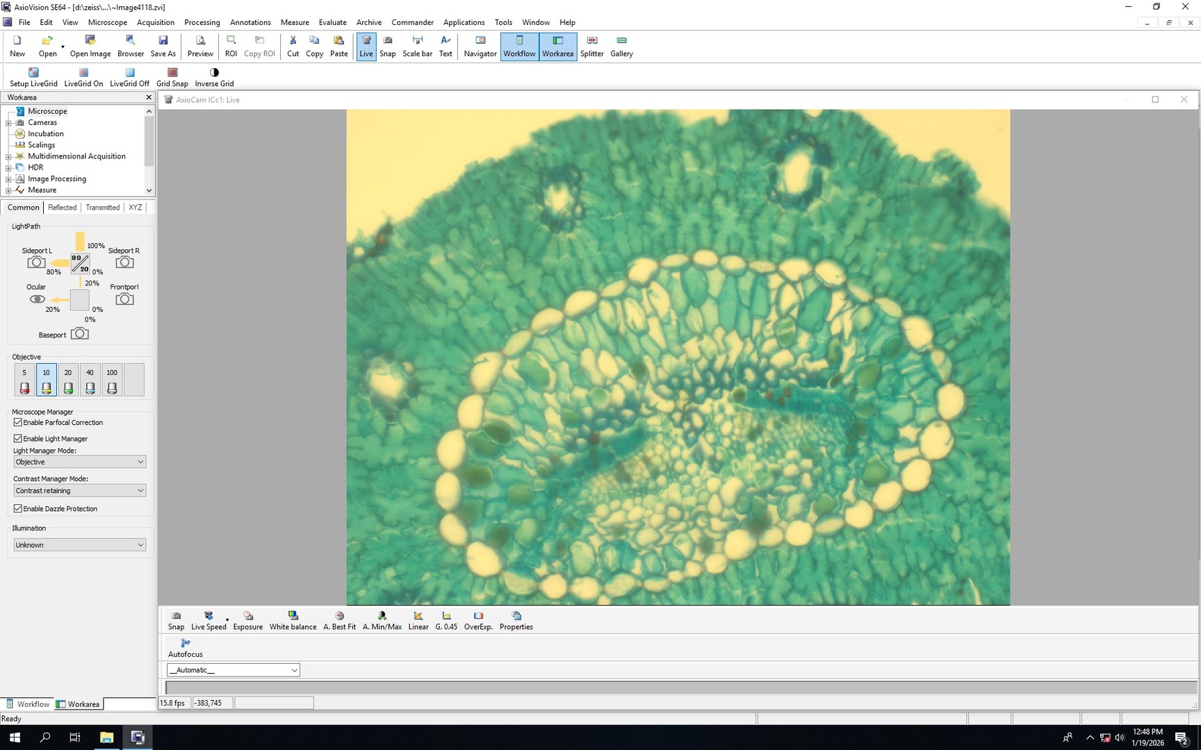 Image of Zeiss PALM Microbeam System With PC & Software