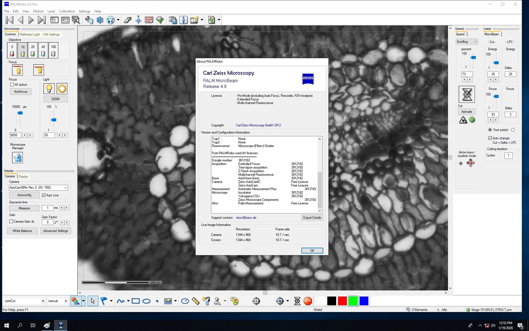 Image of Zeiss PALM Microbeam System With PC & Software
