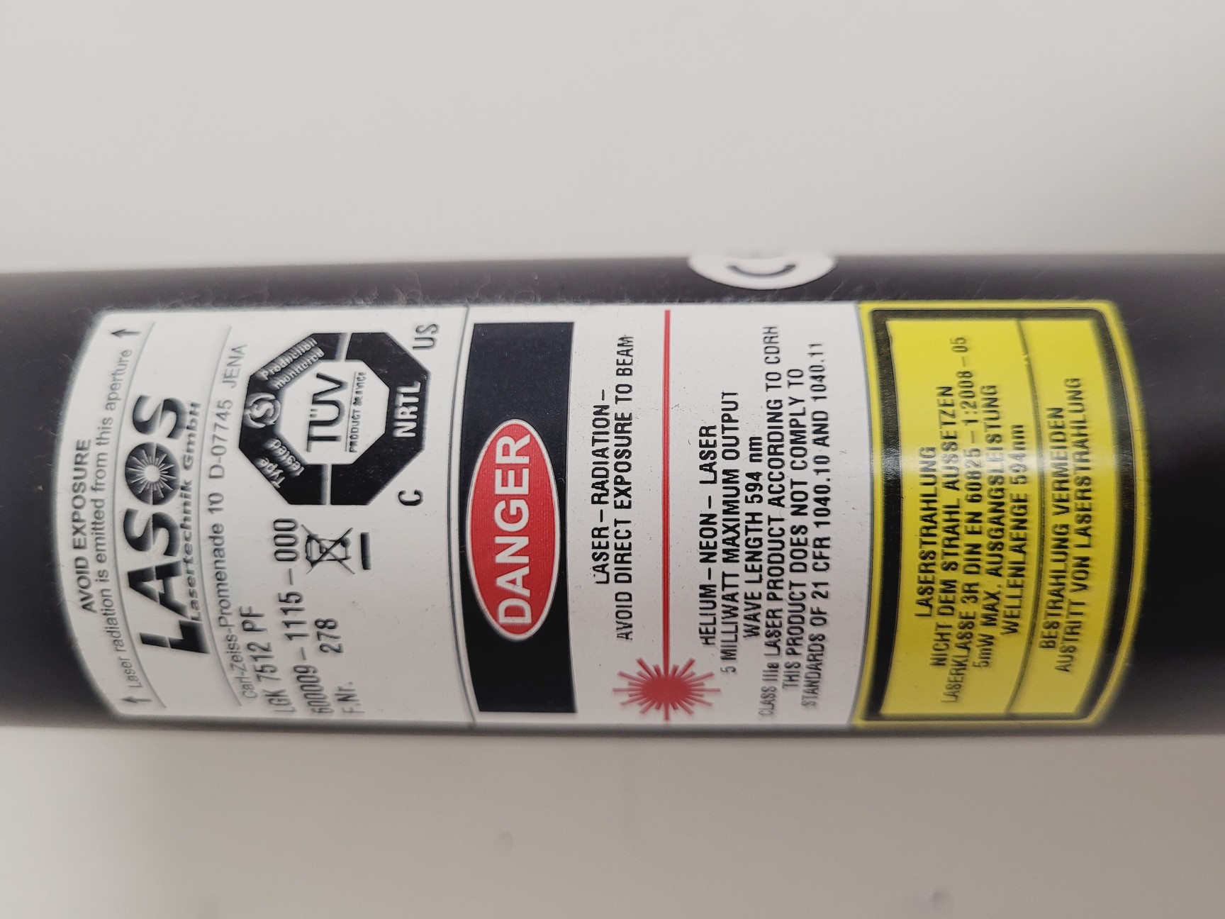 Image of LASOS LGK 7512 PF 594nm Laser with LGN7460A PSU Spares/Repair 