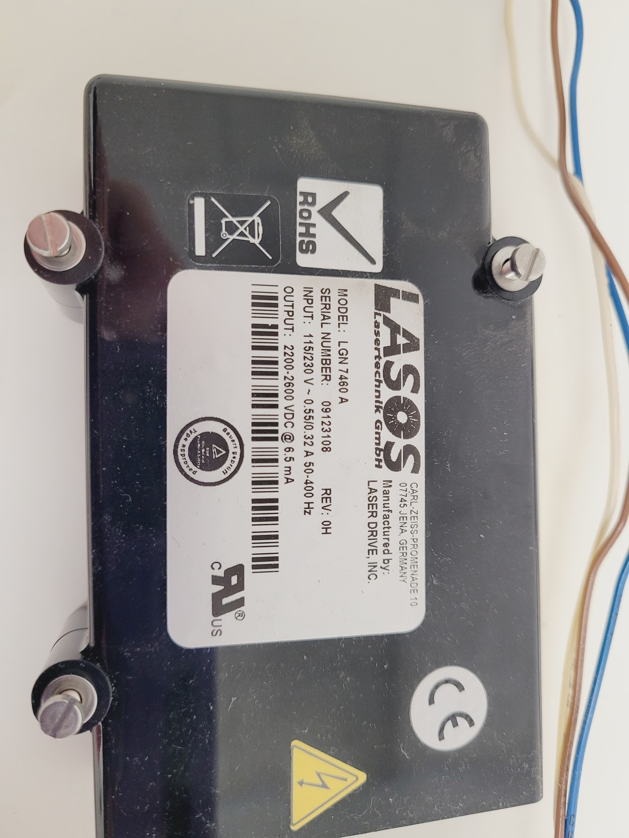 Image of LASOS LGK 7512 PF 594nm Laser with LGN7460A PSU Spares/Repair 