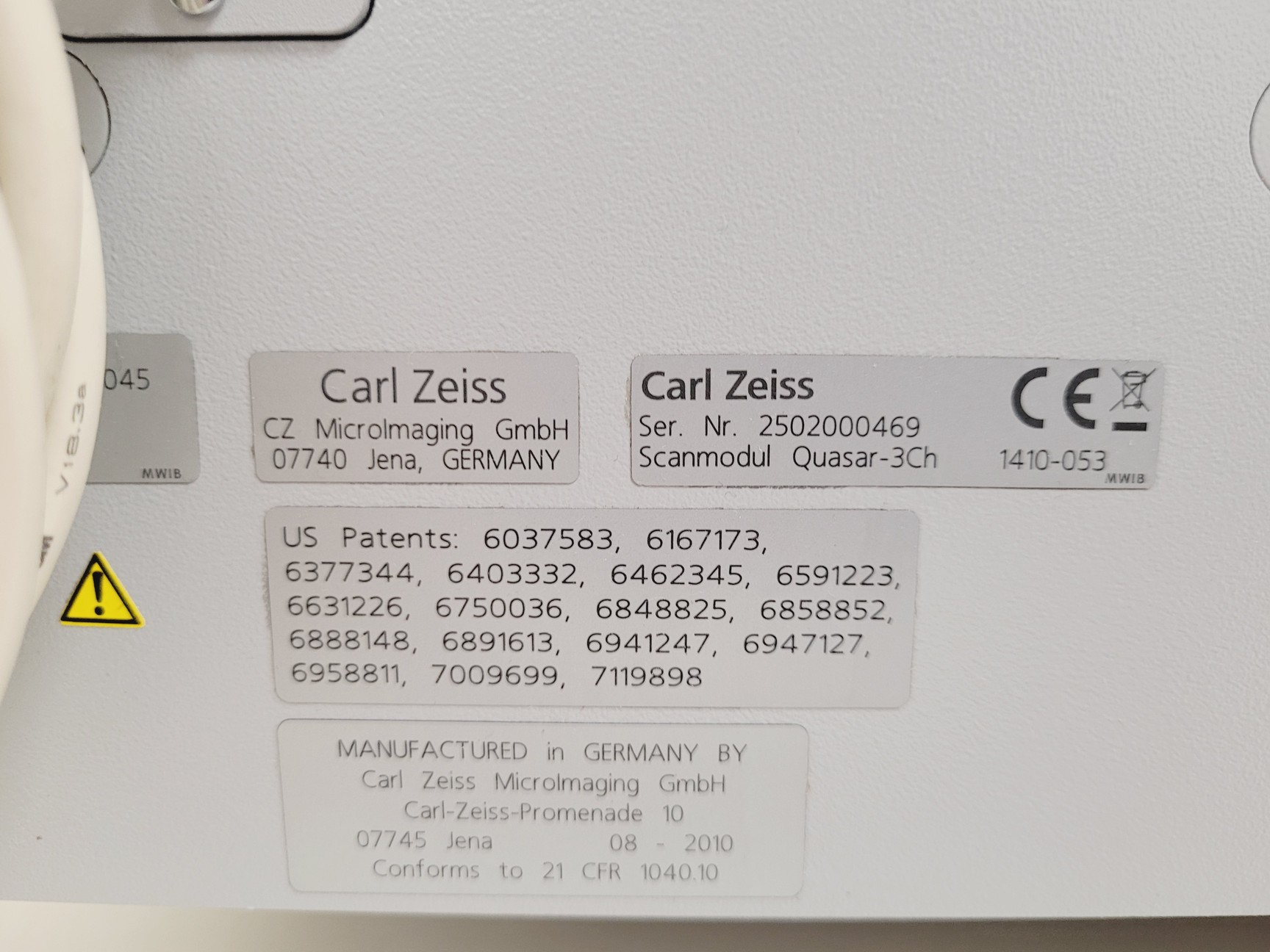 Image of Zeiss LSM 710 Confocal Laser Scan Head Quasar 3CH Microscopy 2020 Lab