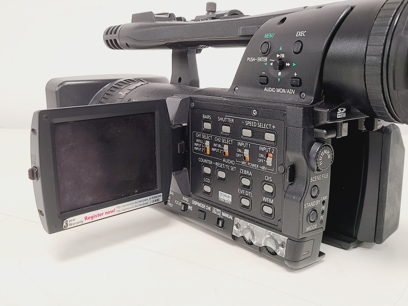 Image of Panasonic AG-HMC151E - AVCCAM 3CCD Camcorder w/ 2 Batteries and 1 Charger