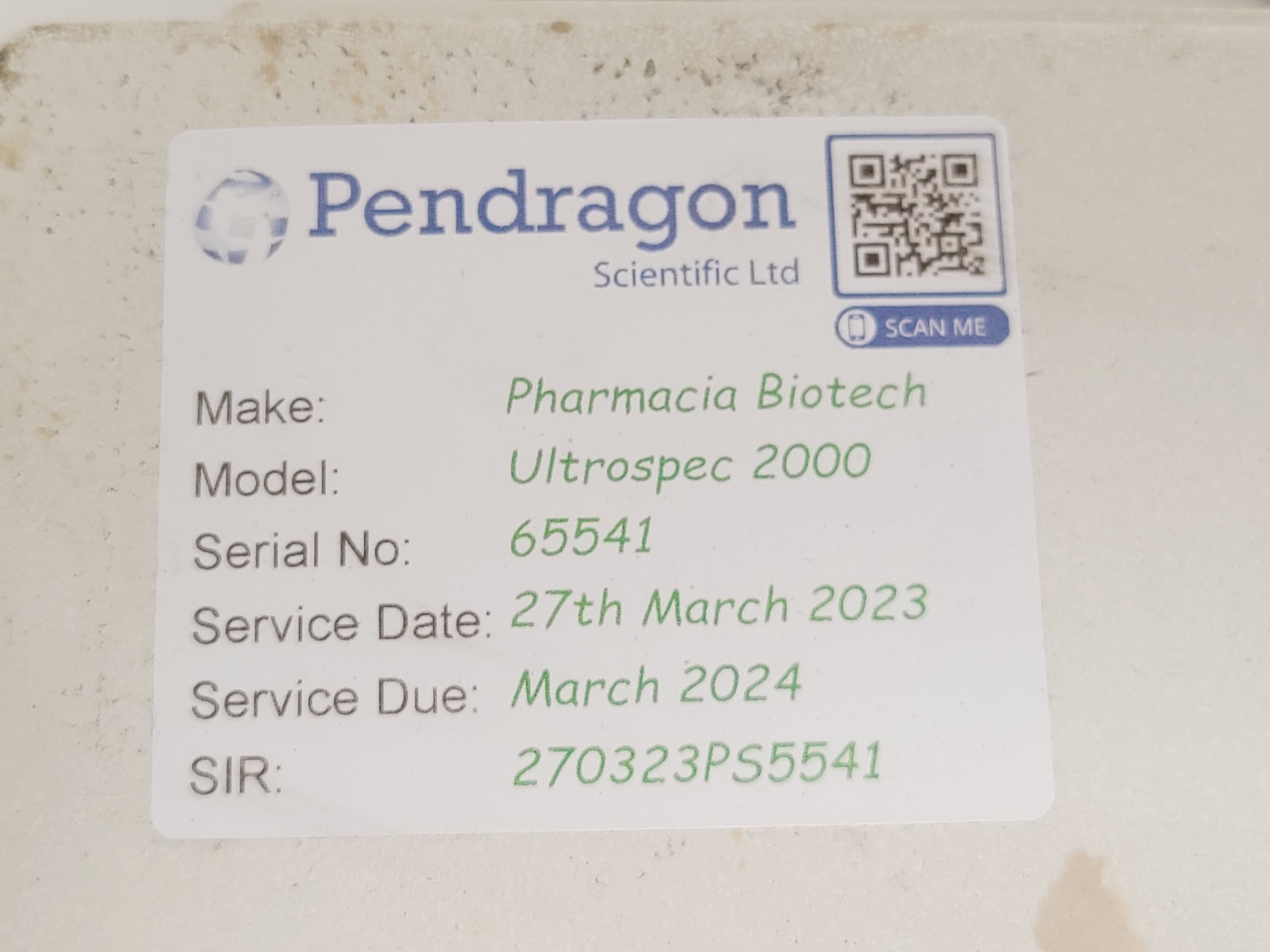 Image of Pharmacia Biotech Ultrospec 2000 UV/Vis Spectrophotometer