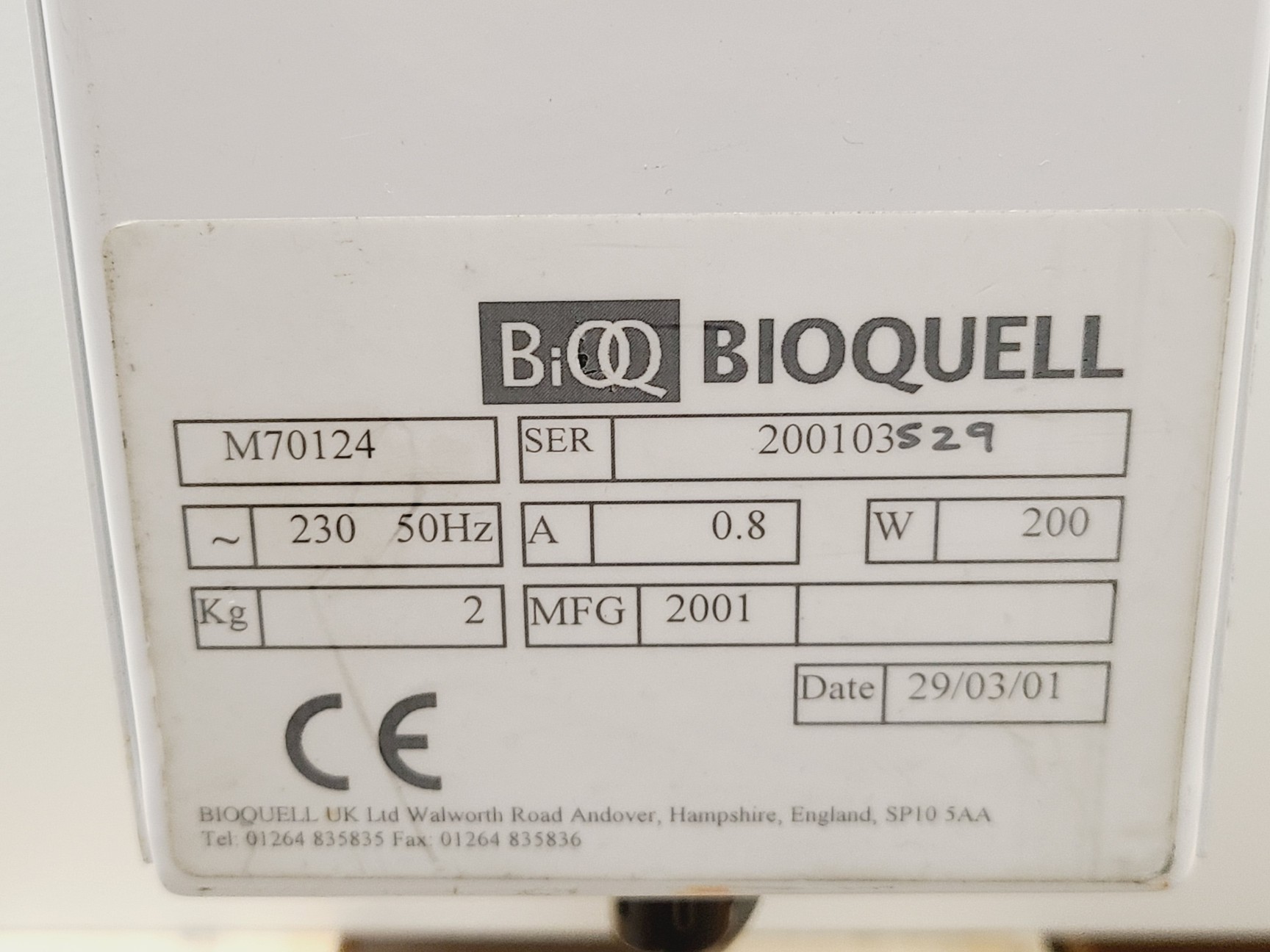 Image of BioQuell Microflow Class 2 Safety Cabinet