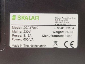 Thumbnail image of Skalar Formacs NT 2CA17910 TOC Analyser w/ Skalar Nitrogen Detector 2ND25900