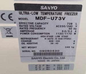 Thumbnail image of Sanyo MDF-U73V Ultra-Low Temperature Freezer