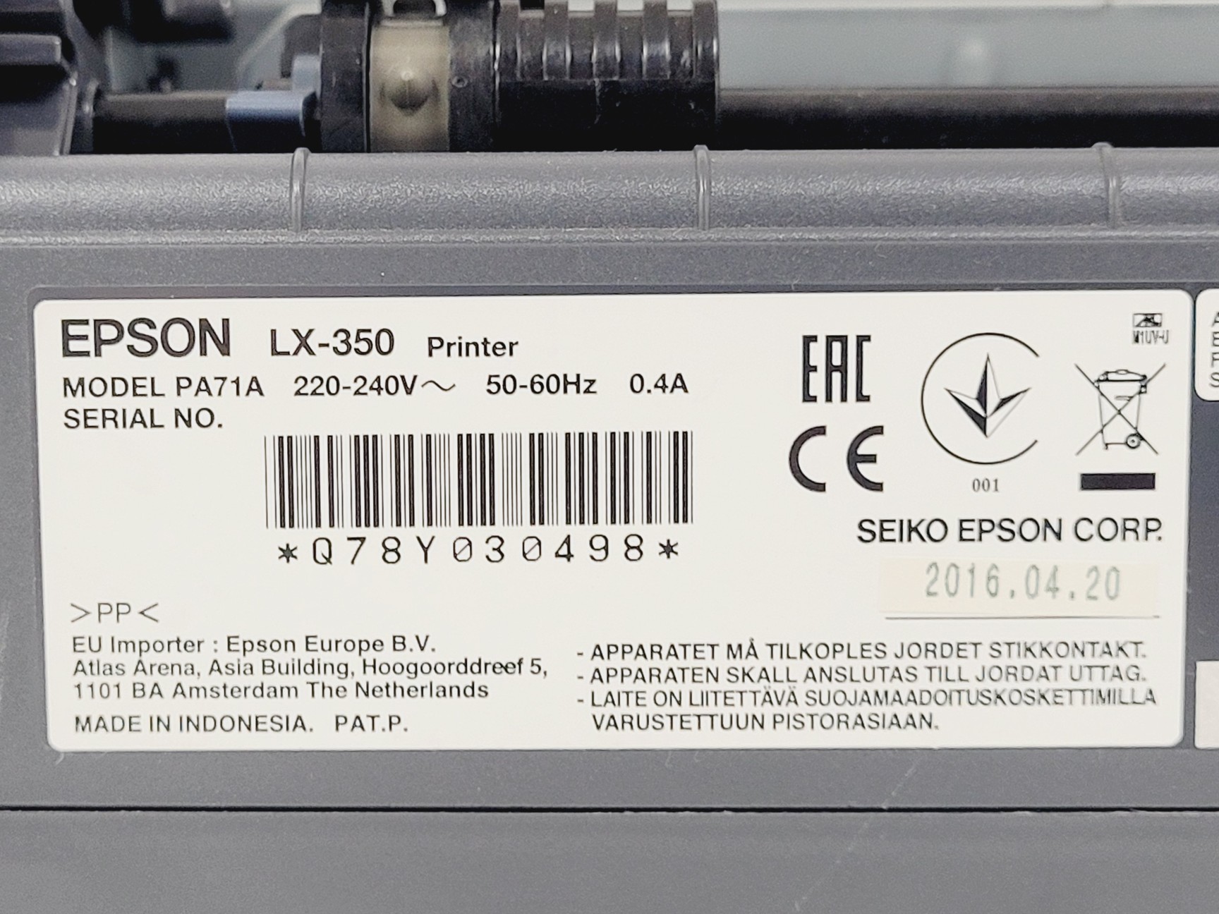 Image of Shimadzu UV mini 1240 UV-VIS Spectrophotometer W/ Epson LX-350 printer